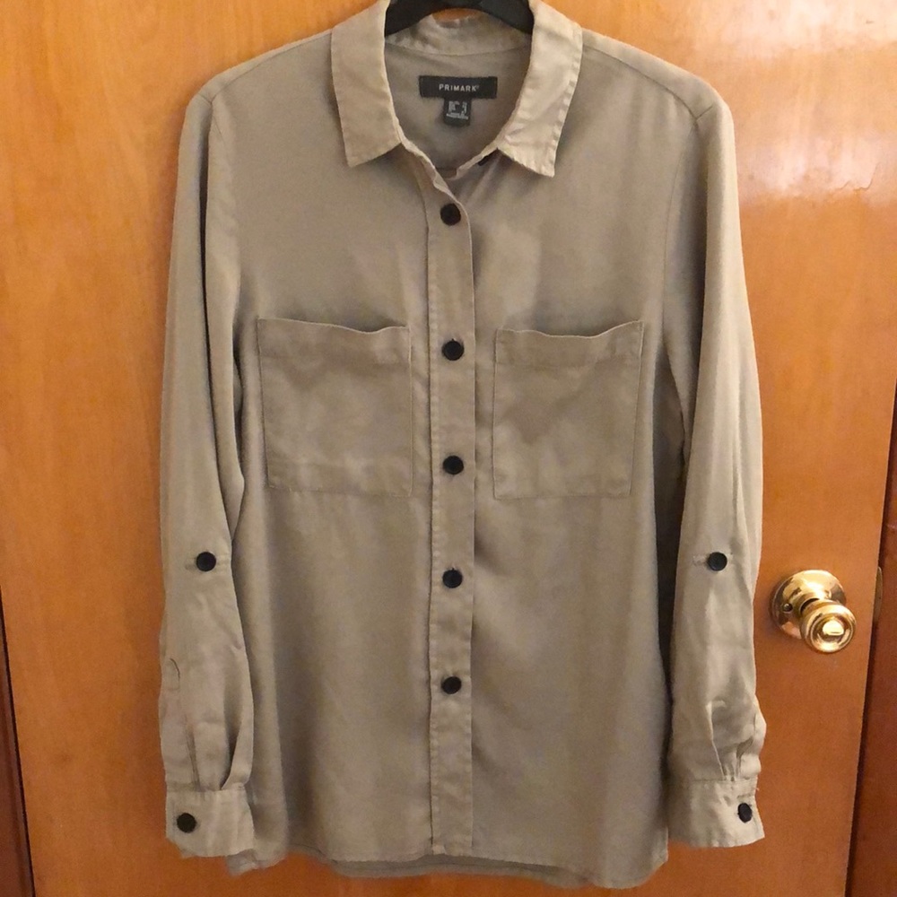 Olive green button down shirt - Size 6